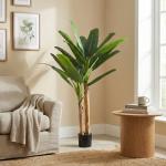 Planta Artificial de Bananeira 150 cm com Vaso - Ideal para Decoração de Interiores - Cor Verde