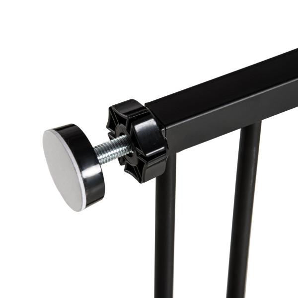 Barreira de Segurança para Animais de Estimação Extensível para Escadas e Portas Barreira de Segurança para Cães 76 - 107x76 cm Preto
