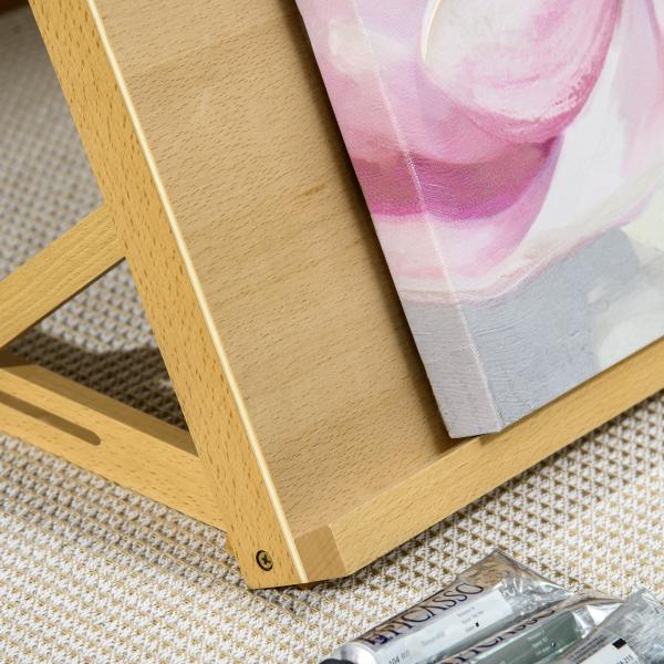 Cavalete de Mesa Dobrável em Madeira com Ângulo Ajustável 75,8x51 cm Formato A2 para Pintura e Esboços, Madeira Natural