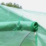 Estufa Tipo Túnel 400x200x200cm Estufa de Jardim com 6 Janelas Transpiráveis e Portas Enrolável com Zíper para Cultivo de Plantas e Verduras Verde