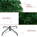 Árvore de Natal Artificial 150 cm Árvore de Natal com Fibra Óptica e Suporte Metálico Decoração de Natal Ø75x150 cm Verde