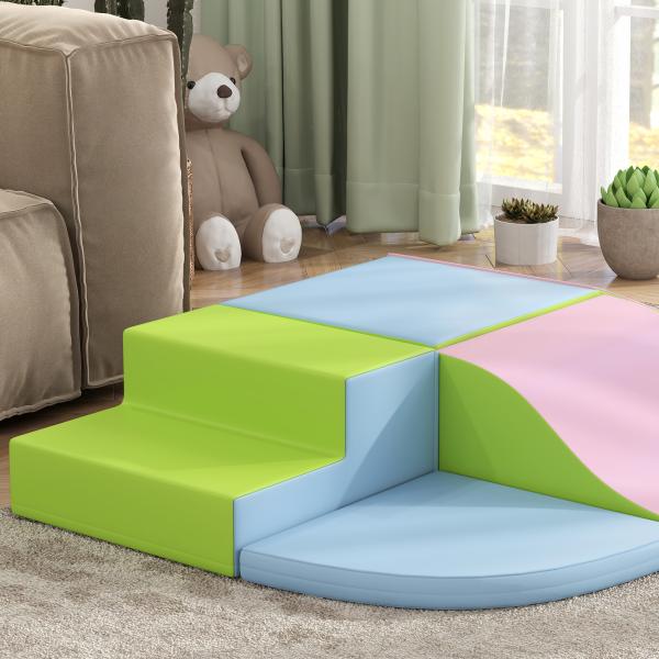 Conjunto de 6 Blocos de Espuma para Crianças de 12 - 36 Meses Brinquedo Educativo de Construção 150x100x24 cm Multicor