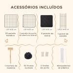 Recinto para Pequenos Animais Recinto Metálico para Animais com Forma Personalizável para Coelhos Porquinho da Índia 175x105x70 cm Preto