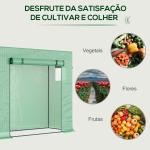 Estufa de Jardim Pequena Estufa de Exterior com Janelas e Estrutura de Aço Estufa de Cultivo 200x76x168 cm Verde