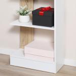 Estante de Armazenamento com 5 Prateleiras Estante Multiuso para Escritório 45x21x170cm Branco e Carvalho