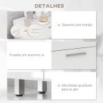 Móvel Auxiliar Casa de Banho 2 Gavetas e Armário Prateleiras Ajustáveis 60x30x93 cm Branco