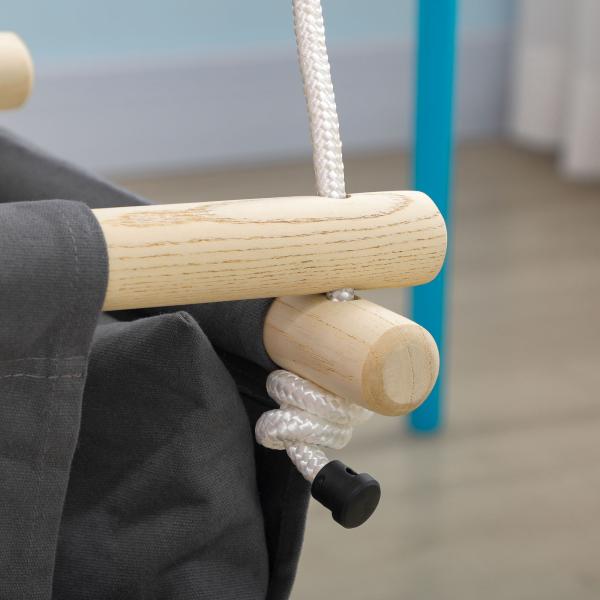 Baloiço para Bebés de 9 - 36 Meses com Cordas Ajustáveis e Assento Acolchoado 40x40x110 - 180 cm Cinza Escuro