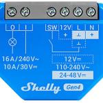 Módulo Interruptor Inteligente Shelly1 Gen4 Wi - Fi/Zigbee/Matter/BT 12VDC 24 - 48VDC - 16A - SHELLY