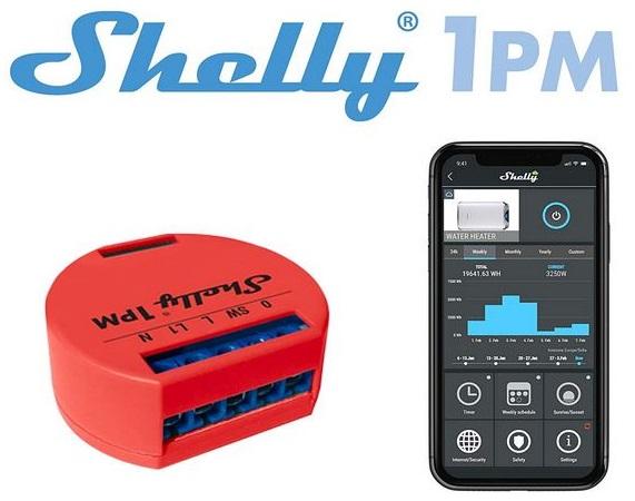 Módulo Interruptor p/ Automação Wi - Fi c/ Medidor de Consumo 110...220V 16A - Shelly 1PM