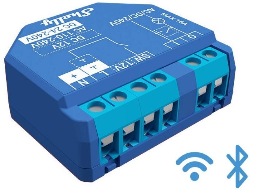 Módulo Interruptor p/ Automação Wi - Fi/Bluetooth 110...230VAC 12VDC 24 - 240VDC / 16A - Shelly Plus 1