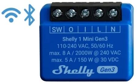 Mini Módulo Interruptor p/ Automação Wi - Fi 110/240VAC 8A - Shelly Plus 1 Mini