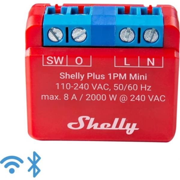 Mini Módulo Interruptor p/ Automação Wi - Fi c/ Med. de Energia 110/240VAC 8A - Shelly Plus 1PM Mini
