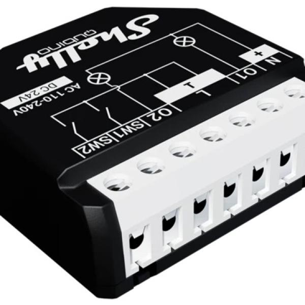 Módulo Interruptor p/ Automação Z - Wave™ c/ Medição de Energia 2 Canais 10A - Shelly Qubino Wave 2PM