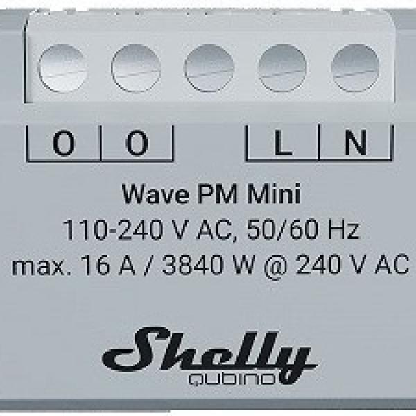 Mini Módulo Interruptor p/ Automação Z - Wave p/ Monitorização Consumo - Shelly Qubino Wave PM Mini