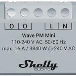 Mini Módulo Interruptor p/ Automação Z - Wave p/ Monitorização Consumo - Shelly Qubino Wave PM Mini