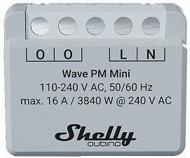 Mini Módulo Interruptor p/ Automação Z - Wave p/ Monitorização Consumo - Shelly Qubino Wave PM Mini
