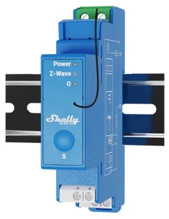 Módulo p/ Calha DIN c/ 1 Relés p/ Automação Z - Wave - Shelly Qubino Wave Pro 1