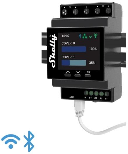 Módulo p/ Calha DIN c/ 4 Relés para Automação de Estores - Shelly Pro Dual Cover PM
