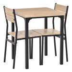 Conjunto de Mesa e 2 Cadeiras de Jantar, 3 Peças, para 2 Pessoas, 120 kg, Madeira Natural