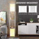 Candeeiro de Pé de Madeira com Estantes Lâmpada E27 Máx. 40W com Interruptor 26x26x156 cm Branco