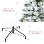 Árvore de Natal Artificial 120 cm com Neve Ignífugo com 200 Ramos Folhas de PVC Abertura Automática Base Dobrável Verde