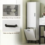 Coluna Casa de Banho Armário Alto Casa de Banho Estreito com 2 Portas e Prateleiras Móvel 35x31,5x144 cm Branco