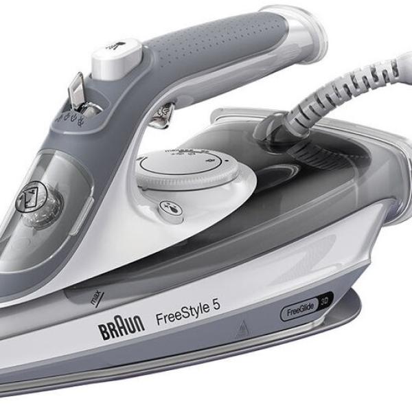 Ferro de Engomar a Vapor TexStyle 5 SI 5078 c/ Base EloxalPlus 2800W FreeGlide 3D (Cinza) - BRAUN