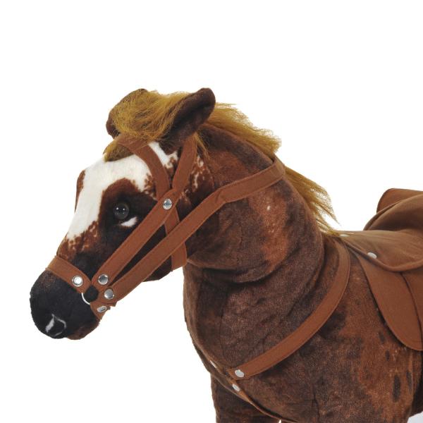Cavalo de Brinquedo para Crianças acima de 3 Anos com Sons Realistas 85x28x60 cm Marrom
