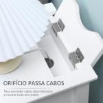 Mesa de Apoio com Tampa Abatível Prateleira de Armazenamento e Orifício para Cabos Oculto 60,5x32,5x70cm Branco