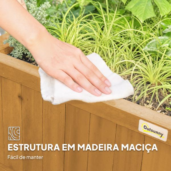Floreira com Treliça de Madeira Caixa de Plantio com Suporte para Plantas Trepadeiras 90x45x183cm Madeira