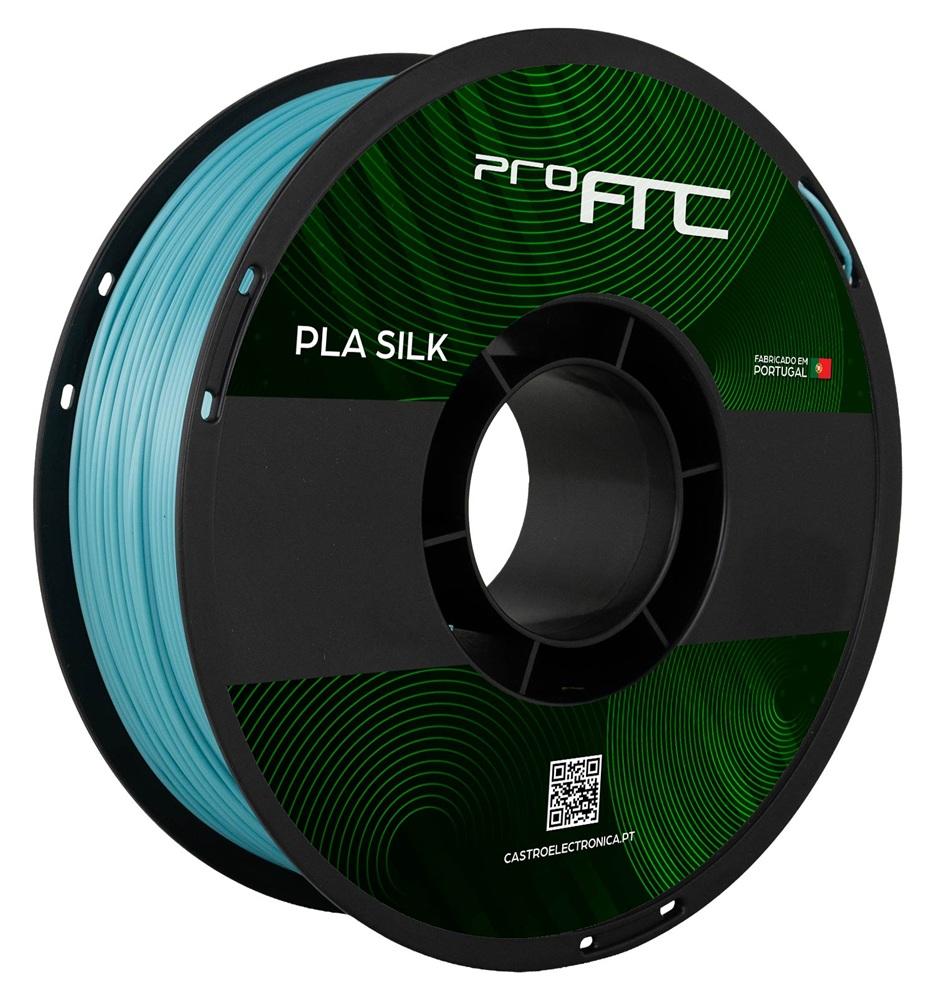 Filamento de Impressão 3D PLA SILK 1,75mm 1Kg (Ciano) - ProFTC