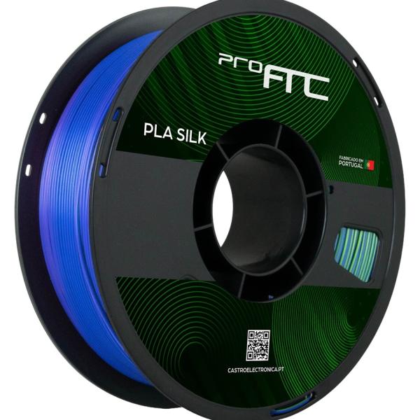 Filamento de Impressão 3D PLA SILK 1,75mm 1Kg (Vermelho Rosa, Verde & Azul Escuro) - ProFTC