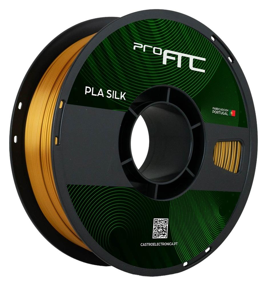 Filamento de Impressão 3D PLA SILK 1,75mm 1Kg (Preto & Dourado Profundo) - ProFTC