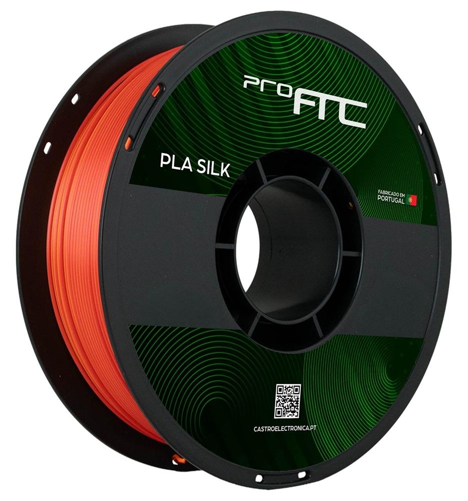 Filamento de Impressão 3D PLA SILK 1,75mm 1Kg (Vermelho, Laranja & Dourado) - ProFTC