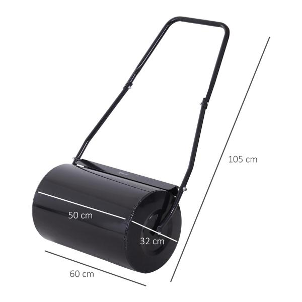 Rolo de Jardim 38L de Aço preenchido com água ou Areia Φ32x50cm Cabo destacável