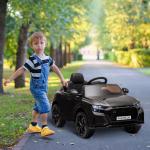 Carro Elétrico Infantil para Crianças de 3 - 5 Anos Licença Audi RS Q8 com Bateria 6V Controle a Distância Música MP3 Buzina e Luzes Velocidade Máx. 3km/h 101x62x51cm Preto