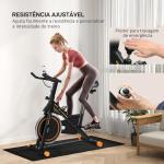 Bicicleta Estática com Resistência Ajustável Volante de Inércia de 8kg Ecrã LCD Assento e Guiador Ajustáveis 103x48x115cm Preto e Laranja