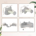 Conjunto de Prateleiras de Escalada para Gatos de 4 Peças com 2 Postes de Sisal e Plataforma para Saltar Cinzento