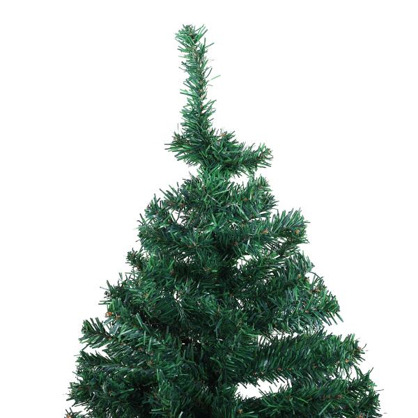 Árvore de Natal Artificial 180cm com 1000 Ramos de PVC Suporte Metálico Decoração de Natal para Interiores Ø102x180cm Verde