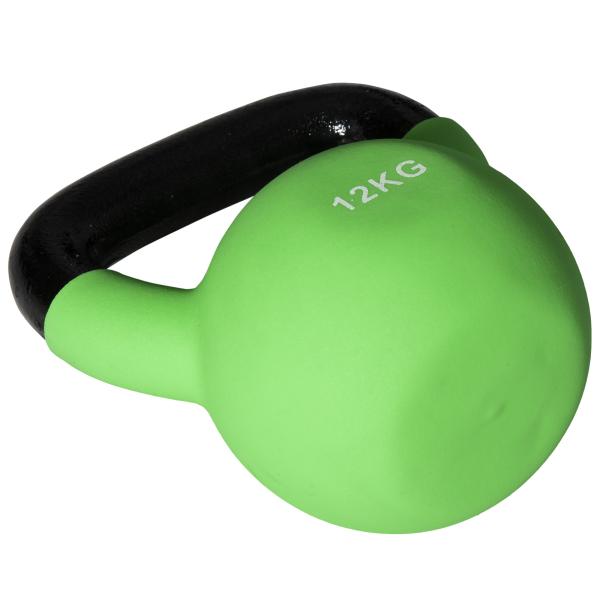 Kettlebell de 12 kg de Ferro Fundido Peso Russo com Revestimento de Neoprene para Treinamento de Força 18x11x20cm Verde