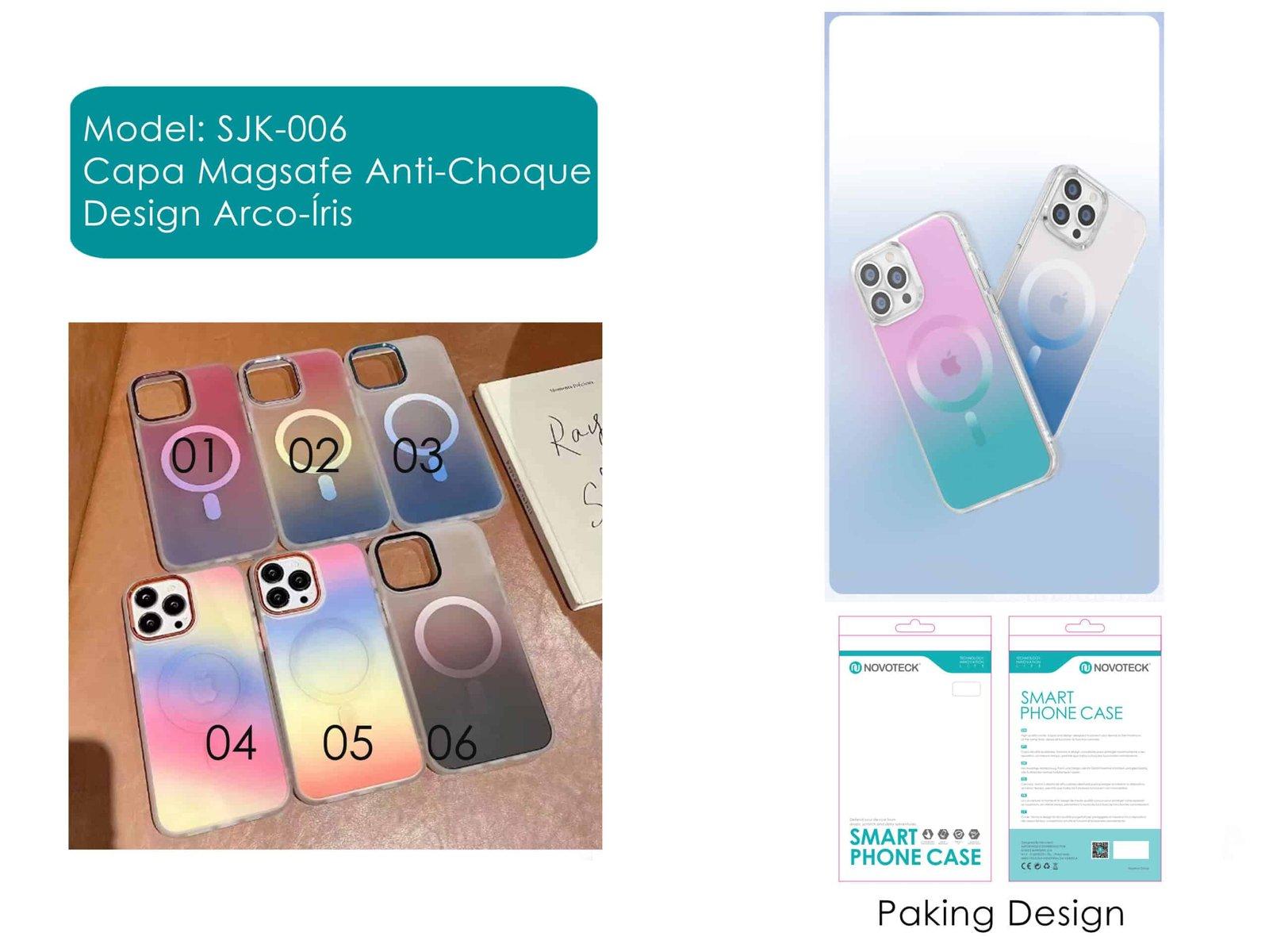 SJK-006 Capa Telemóvel Magsafe Arco-Íris
