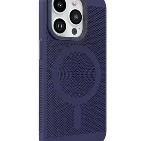 Capa Protetora MagSafe em Metal Calor Dissipação Novoteck SJK-011 - Alta Durabilidade, Compatível com Acessórios Magnéticos - Azul , iPhone 15