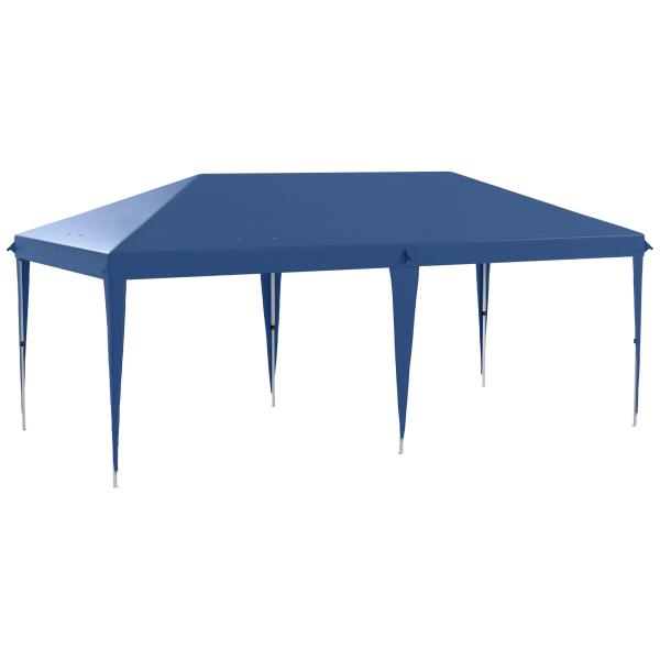 Tenda Dobrável 6x3 Tenda de Jardim Portátil com Bolsa de Transporte Tecido Oxford para Exterior Festas Acampamento Azul