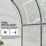 Estufa de Jardim 180x180x200 cm Estufa Tipo Túnel Pequena com Porta Enrolável e Janela de Malha para Cultivar Plantas Flores Branco
