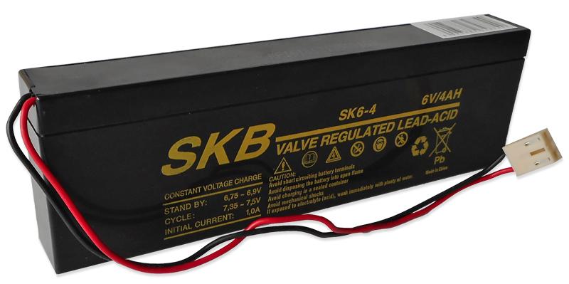 Bateria Chumbo 6V 4Ah c/ Conector Molex (195 x 25 x 62 mm) - SKB