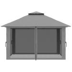 Tenda Dobrável Pop - UP 3,92x3,92x2,83 m com Altura Ajustável Proteção UV50+ Rede Mosquiteira e Bolsa de Transporte Cinza