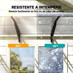 Marquise de Proteção 303x96 cm Marquise Exterior para Portas e Janelas com Suporte Liga de Alumínio Policarbonato Transparente