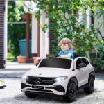 Carro Elétrico para Crianças Mercedes - Benz EQA 12V com Música Buzina Velocidade 3 - 8 km/h 111,5x69x52,5 cm Branco