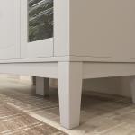 Móvel Auxiliar de Cozinha Moderno Móvel para Micro - Ondas com Prateleiras 3 Portas Compartimento Aberto 80x35x97 cm Branco