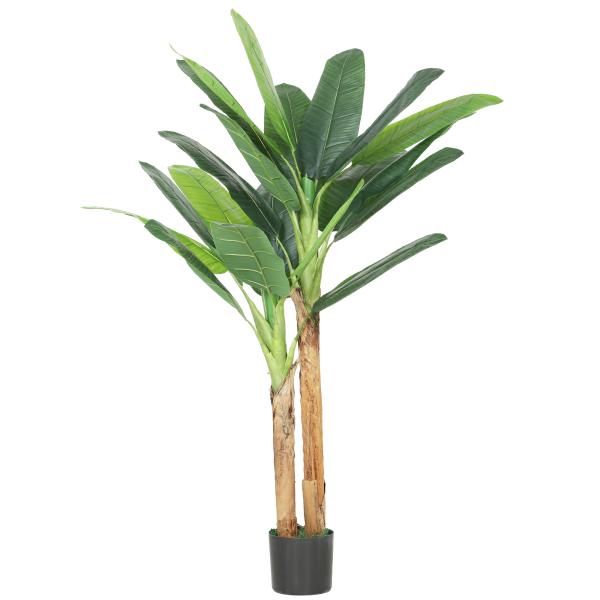 Planta Artificial de Bananeira 150 cm com Vaso - Ideal para Decoração de Interiores - Cor Verde